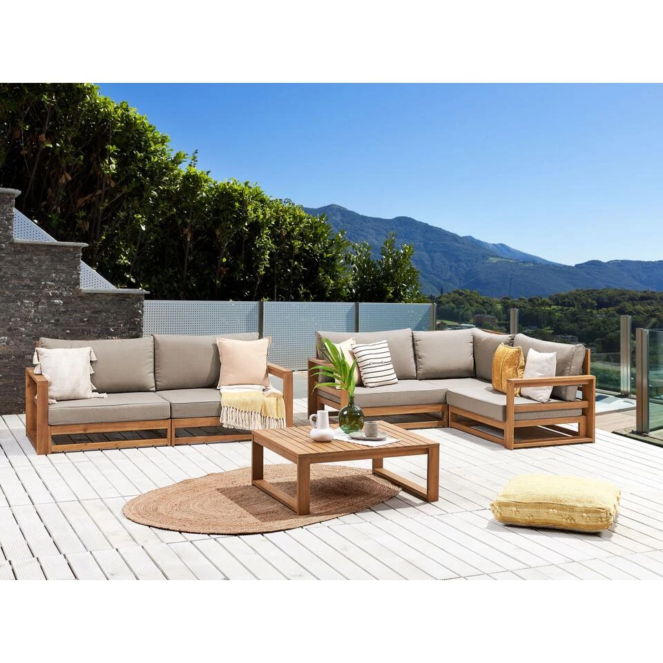 Beliani Tuintafel TIMOR - Lichte Houtkleur Acaciahout 4 Beliani Tuintafel TIMOR - Lichte Houtkleur Acaciahout - Afbeelding 4