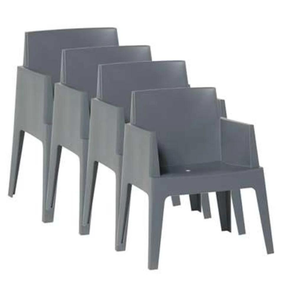Garden Impressions Box Tuinstoel Antraciet The Original - 4 Stuks 1 Garden Impressions Box Tuinstoel Antraciet The Original - 4 Stuks