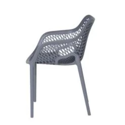 Garden Impressions Air XL Kunststof Tuinstoel Donker Grijs - 4 Stuks -Tuinmeubelwinkel 1000003874 0103