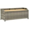 VidaXL Tuinopbergbank 120 Cm Poly Rattan Grijs
