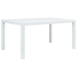 VidaXL Tuintafel 150x90x72 Cm Rattan-look Kunststof Wit