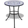 VidaXL Bistrotafel 60 Cm Mozaïek Blauw En Wit