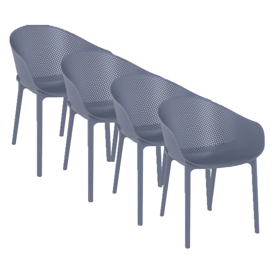 Garden Impressions Sky Tuinstoel Donker Grijs - 4 Stuks 1 Garden Impressions Sky Tuinstoel Donker Grijs - 4 Stuks