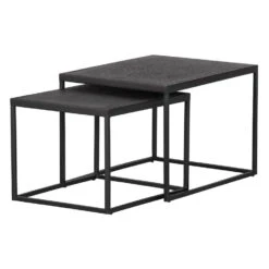 WOOOD Bijzettafels Buiten Febe - Metaal - Zwart - Set Van 2 -Tuinmeubelwinkel 1000013689 0103