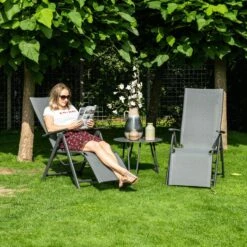 Garden Impressions Sol Relax Tuinstoel - Zwart -Tuinmeubelwinkel 1000040789 0103