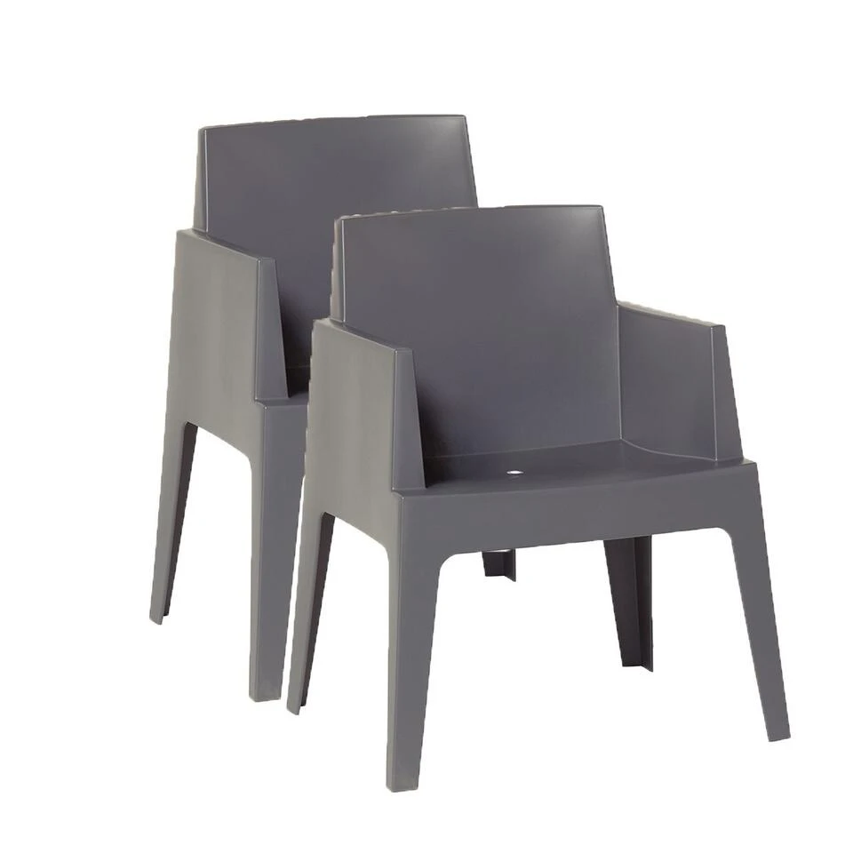 Garden Impressions Box Tuinstoel Antraciet The Original - 2 Stuks 1 Garden Impressions Box Tuinstoel Antraciet The Original - 2 Stuks