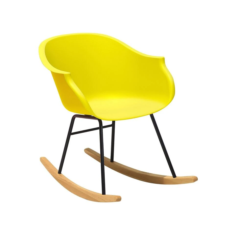 Beliani Schommelstoel HARMONY - Geel Polypropyleen 1 Beliani Schommelstoel HARMONY - Geel Polypropyleen