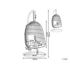 Beliani Hangstoel ALLERA - Zwart Polyester -Tuinmeubelwinkel 1000042133 0102