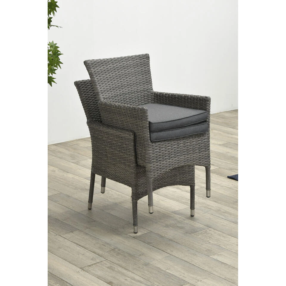 Garden Impressions Jerba Tuinstoel Grijs - 2 Stuks 2 Garden Impressions Jerba Tuinstoel Grijs - 2 Stuks - Afbeelding 2