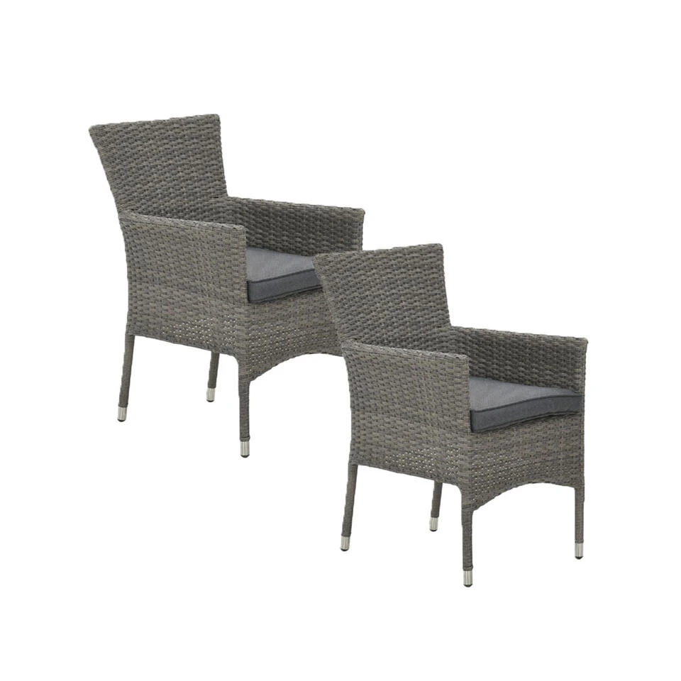 Garden Impressions Jerba Tuinstoel Grijs - 2 Stuks 1 Garden Impressions Jerba Tuinstoel Grijs - 2 Stuks