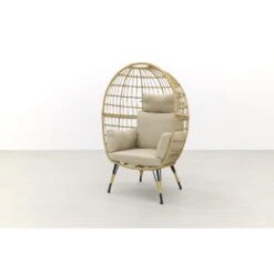 VDG Lola Egg Relaxstoel - Natural Sand -Tuinmeubelwinkel 1000042586 0102