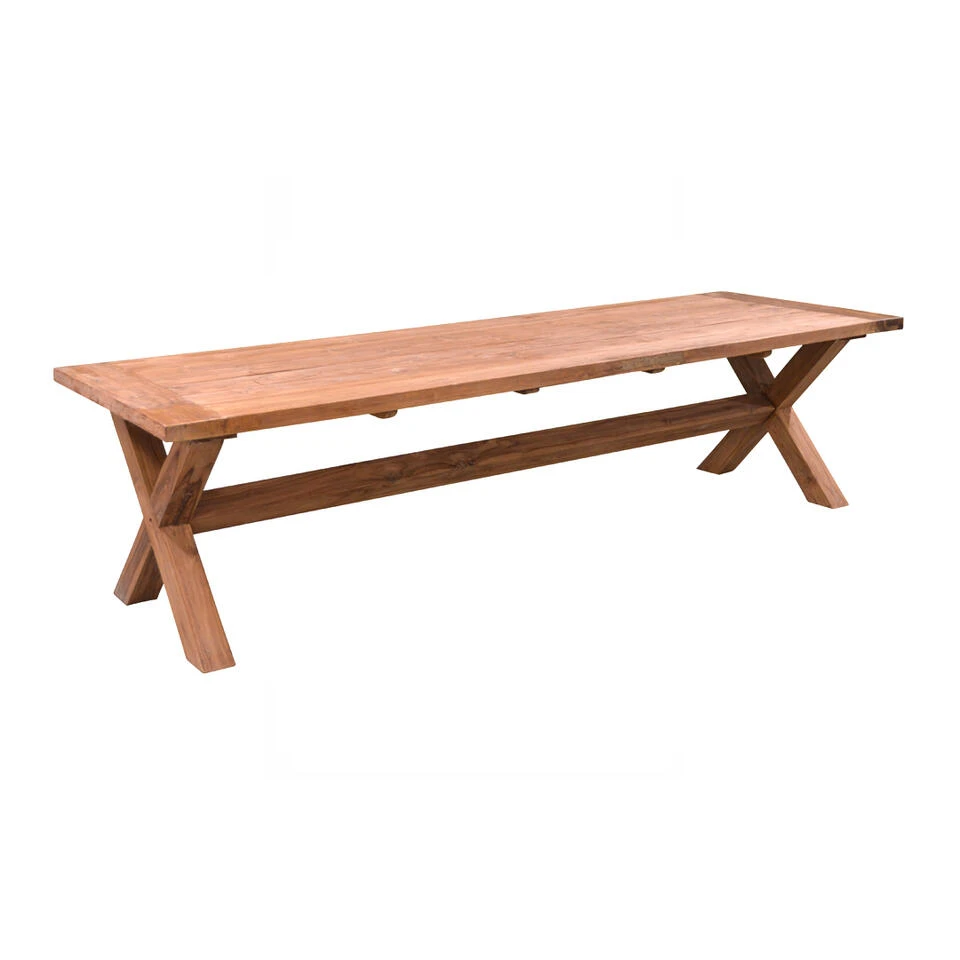 Livingfurn - Tuintafel Table Cross - 100x200x78 - Teakhout 1 Livingfurn - Tuintafel Table Cross - 100x200x78 - Teakhout