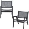 WOOOD Pem Fauteuil Outdoor - Aluminium - Zwart - Set Van 2