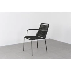 VDG Denver Rope Stapelbare Tuinstoel - Zwart -Tuinmeubelwinkel 1000048025 0102