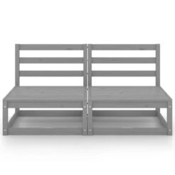 VidaXL Tuinbank 2-zits Massief Grenenhout Grijs -Tuinmeubelwinkel 1000048109 0102