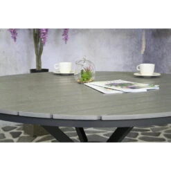 SenS-Line - Jersey Tuintafel Grey Ø140 Cm - Grijs -Tuinmeubelwinkel 1000050318 0102