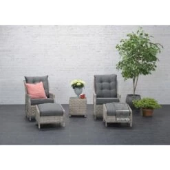 Garden Impressions Santa Rosa Tuinstoel + Voetenbank+bijzettafel -Tuinmeubelwinkel 1000052349 0103