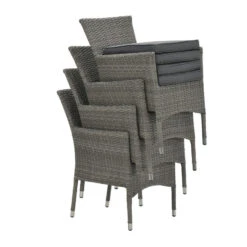 Garden Impressions Jerba Tuinstoel Grijs - 4 Stuks -Tuinmeubelwinkel 1000052360 0104