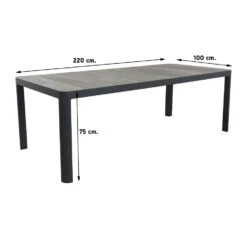 VDG Queens Tuintafel Antraciet - 220 X 100 Cm 5 VDG Queens Tuintafel Antraciet - 220 X 100 Cm -Tuinmeubelwinkel 1000053286 0101