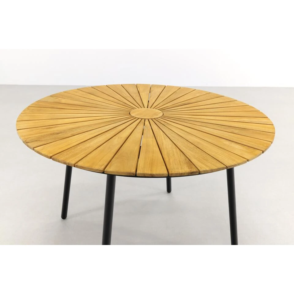 VDG Dave Teak Tuintafel Rond - Ø 110 Cm 4 VDG Dave Teak Tuintafel Rond - Ø 110 Cm - Afbeelding 4