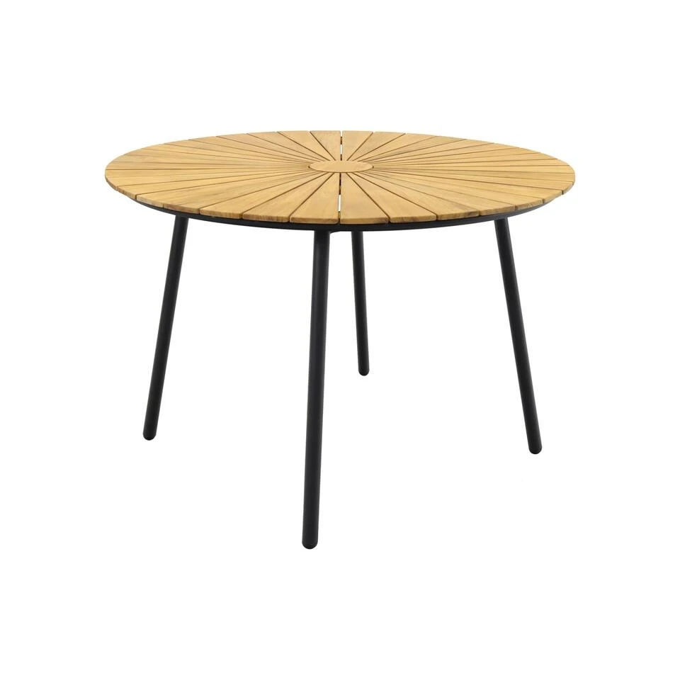 VDG Dave Teak Tuintafel Rond - Ø 110 Cm 1 VDG Dave Teak Tuintafel Rond - Ø 110 Cm