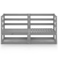 VidaXL Tuinbank 2-zits Massief Grenenhout Grijs -Tuinmeubelwinkel 1000060772 0102