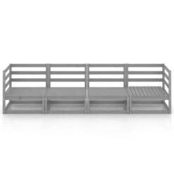 VidaXL Tuinbank 4-zits Massief Grenenhout Grijs -Tuinmeubelwinkel 1000060788 0102
