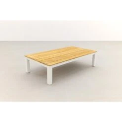 VDG Mindo Loungetafel 150x75 Cm. - Alu/Teak - White -Tuinmeubelwinkel 1000061075 0102