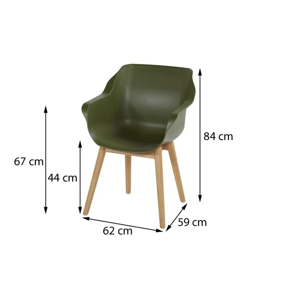 Set Van 2- Hartman Sophie Studio Diningstoel- Moss Green- Teak Poot 2 Set Van 2- Hartman Sophie Studio Diningstoel- Moss Green- Teak Poot - Afbeelding 2