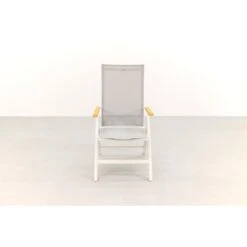 Hartman Napoli Verstelbare Tuinstoel - Teak Armleuning - Wit -Tuinmeubelwinkel 1000074462 0102