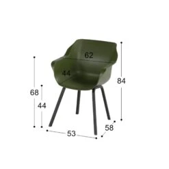 Hartman Sophie Element Dining Armstoel- Moss Groen - 4 St. -Tuinmeubelwinkel 1000074496 0103