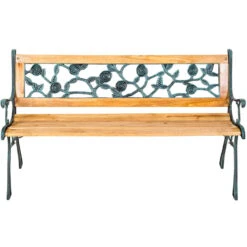 Tectake - Tuinbank - Hout/gietijzer - 124x52x74 Cm -Tuinmeubelwinkel 1000078024 0103