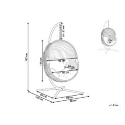 Beliani Hangstoel ACRI - Beige Pe Rotan -Tuinmeubelwinkel 1000082570 0102