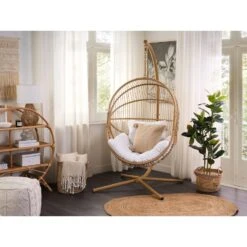 Beliani Hangstoel ACRI - Beige Pe Rotan -Tuinmeubelwinkel 1000082570 0103