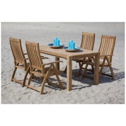 Exotan Verstelbare Tuinstoel Comfort - Teak - Naturel - 109x74x58 -Tuinmeubelwinkel 1000088947 0102