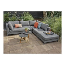 Exotan Bijzettafels Binnen/Buiten - Teak - Antraciet - Set Van 2 -Tuinmeubelwinkel 1000088978 0102