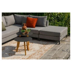 Exotan Bijzettafels Binnen/Buiten - Teak - Antraciet - Set Van 2 -Tuinmeubelwinkel 1000088978 0103