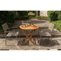 Exotan Inklaptafel Tuin Folding - Teak - Naturel - 75x80x80 -Tuinmeubelwinkel 1000088981 0103