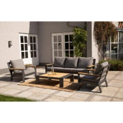Exotan Fauteuil Buiten - Aluminium - Antraciet - Set Van 2 -Tuinmeubelwinkel 1000090467 0102