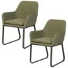 Exotan Fauteuil Buiten Plaza - Aluminium - Groen - Set Van 2