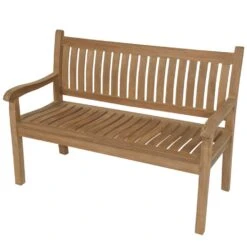 Teak Tuinbank Gebogen - Hout - Bruin -Tuinmeubelwinkel 1000091505 0102