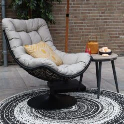 Woood Swivel Loungestoel Zwart -Tuinmeubelwinkel 1000091741 0103