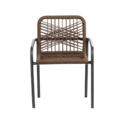 Tuinstoel Met Armleuning Nila Touw Bruin - 58,50x53x76 Cm - Touw - Bruin -Tuinmeubelwinkel 1000092401 0102