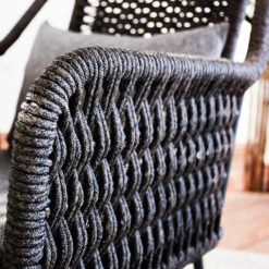 Dining Tuinstoel Met Armleuning Kaya Touw Bruin - 66x55x80 Cm - Touw - Grijs -Tuinmeubelwinkel 1000092410 0103