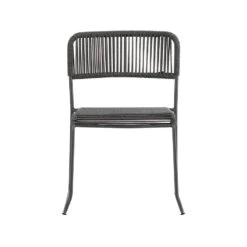 Dining Tuinstoel Lester Touw Grijs - 56x51x75 Cm - Touw - Grijs -Tuinmeubelwinkel 1000092420 0102