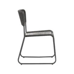Dining Tuinstoel Lester Touw Grijs - 56x51x75 Cm - Touw - Grijs -Tuinmeubelwinkel 1000092420 0103