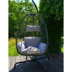 Rope Hangstoel - Wicker - Grijs -Tuinmeubelwinkel 1000094364 0102