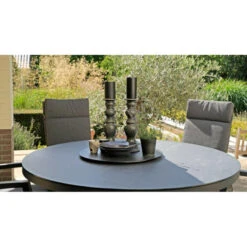 Mojito Tuintafel Rond - Glas - Grijs -Tuinmeubelwinkel 1000094367 0104