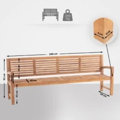 CLP Teakbank Halden 240 Cm -Tuinmeubelwinkel 1000095887 0101