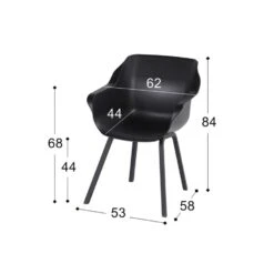 Hartman Sophie Element Dining Armstoel- Carbon Black- 2 St. -Tuinmeubelwinkel 1000096422 0101